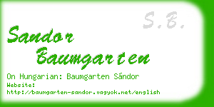 sandor baumgarten business card